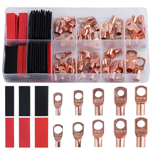 Rohrkabelschuhe 150 Stück Kupferklemmen Ringkabelschuhe SC Quetschverbinder Sortiment Elektrische Steckverbinder Kabelschuhe Verzinnte 6mm² 10mm² 16mm² 25mm² 35mm² Rohrkabelschuhe 150 Stück Kupferklemmen Ringkabelschuhe SC Quetschverbinder Sortiment Elektrische Steckverbinder Kabelschuhe Verzinnte 6mm² 10mm² 16mm² 25mm² 35mm² von Huihang