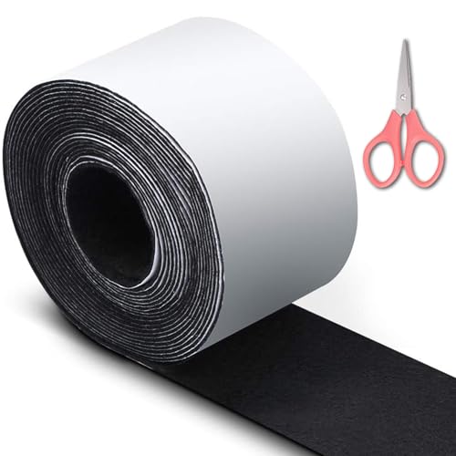 Huimai Lang Filz Selbstklebend mit Schere, Filzband 600x5x0,1 cm, Filzgleiter Rolle Schwarz, Filzstreifen zum Schneiden für Stühle, Sofas, Möbel ﻿ von Huimai