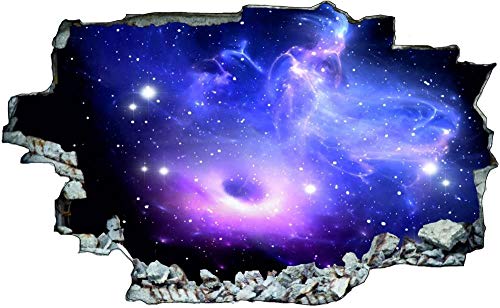 3D Wandtattoo Mauerloch Wandsticker Wandaufkleber Durchbruch selbstklebend Schlafzimmer Wohnzimmer Kinderzimmer,Sterne Weltall All Galaxy,Größe: 70x110cm von Huin