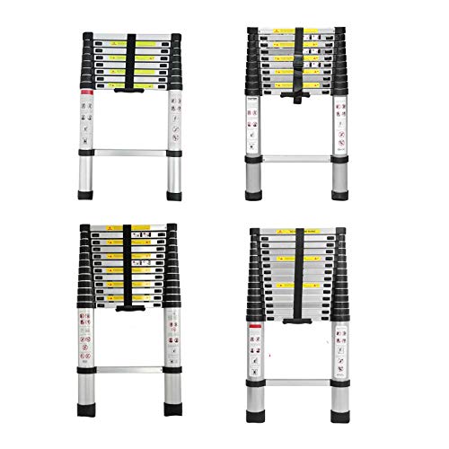 2,6m Teleskopleiter Mehrzweckleiter für Dachboden/Kletterdach/Büronutzung/Baujob Ausziehbar Aluleiter Rutschfeste Stufen 150 Kg Belastbar von Huini
