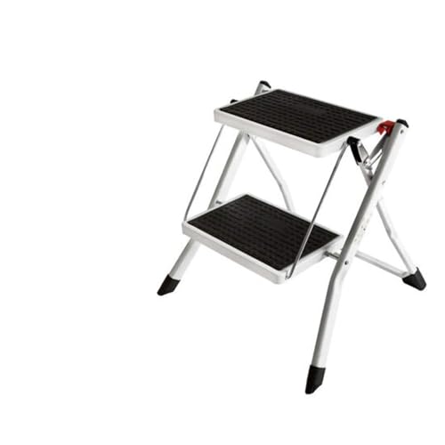 2 Stufen Mini Klappleiter Trittleiter Klappbar Tragbare kompakte Leiter Rutschfeste Matte Einfache Aufbewahrung Stehleiter für Home Kitchen Office DIY 150 kg max Belastung von Huini