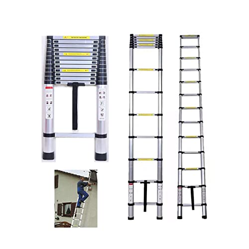 5m Mehrzweckleiter Teleskopleiter Hochwertiges Aluminium Ausziehbare Klappleiter Anti-Rutsch für Hochklettern/Büro/Loft Haushaltsleiter 150kg Belastbarkeit von Huini