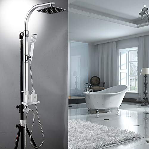Chrom Duschsystem Duschset Regendusche Duscharmatur Duschsäule inkl. Handbrause Modern Design Badezimmer Duschsystem von Huini