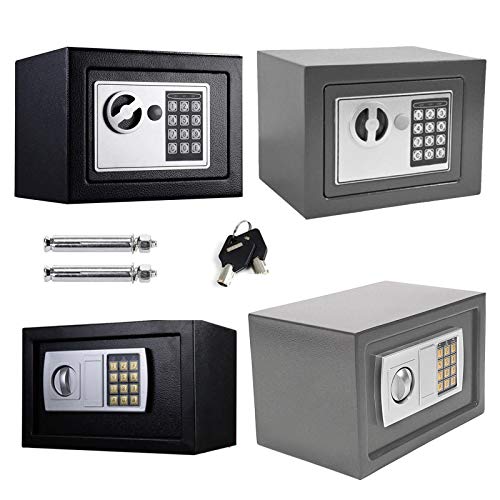 Safe Tresor mit Schlüssel mit Elektronischem Zahlenschloss Möbeltresor Wandtresor Numerische Digital Elektronische Sicher, 4.6L -Grau Safe Tresor mit Schlüssel mit Elektronischem Zahlenschloss Möbeltresor Wandtresor Numerische Digital Elektronische Sicher, 4.6L -Grau von Huini