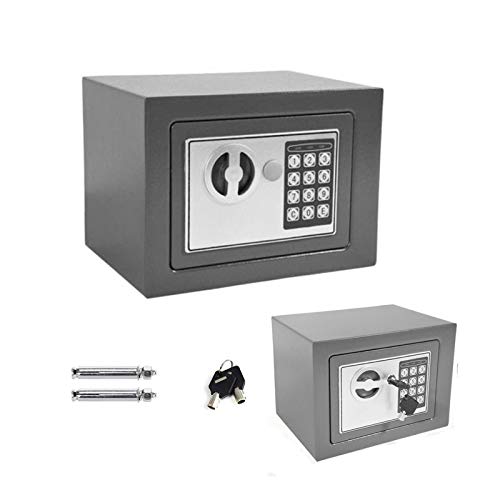 Tresor Wandtresor Möbeltresor mit Elektronikschloss Zahlenschloss und Schlüssel Mini Tresor mit Code Starker Haltbarer Stahl Safe 4.6L - Grau Tresor Wandtresor Möbeltresor mit Elektronikschloss Zahlenschloss und Schlüssel Mini Tresor mit Code Starker Haltbarer Stahl Safe 4.6L - Grau von Huini