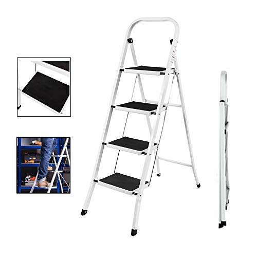Trittleiter 4 Stufen Leiter Klapptritt Klappleiter Klapptreppe Tritt Haushaltstritt Stehleiter Sprossenleiter klappbar faltbar bis 150 kg Trittleiter 4 Stufen Leiter Klapptritt Klappleiter Klapptreppe Tritt Haushaltstritt Stehleiter Sprossenleiter klappbar faltbar bis 150 kg von Huini