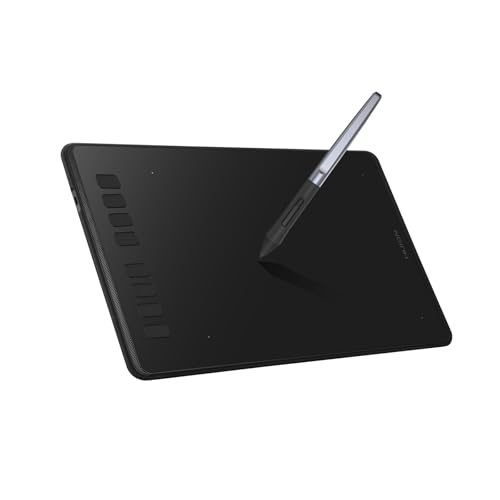 HUION Inspiroy H950P Grafiktablett, Stifttablett mit 8 Benutzerdefinierten Drucktasten, Zeichentablett mit 8192 Drucksensitivität Batterielosem Stift mit Neigefunktion, Grafiktablett für PC Android von HUION