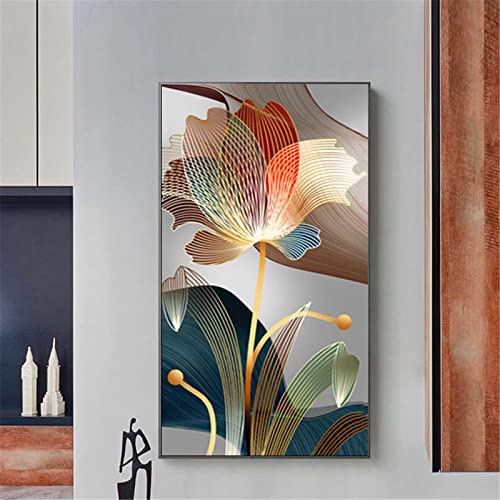 5D Diamond Painting Set,Abstrakte Blume DIY Diamant Painting Bilder für Erwachsene Kinder Diamant Gemälde Malen nach Zahlen Strass Stickerei Kreuzstich Kunst für Home Wall Déco Square drill,40x80cm von Huiyaro