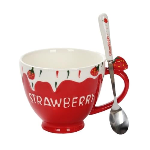 Huiyiwert Rote Erdbeerbecher Porzellan Kaffeebecher mit Löffel Süße Erdbeertasse 350ml Frühstückstasse Erdbeer Motiv Kaffeetasse für Mädchen Frauen Liebhaber Geburtstag Weihnachten Huiyiwert Rote Erdbeerbecher Porzellan Kaffeebecher mit Löffel Süße Erdbeertasse 350ml Frühstückstasse Erdbeer Motiv Kaffeetasse für Mädchen Frauen Liebhaber Geburtstag Weihnachten von Huiyiwert