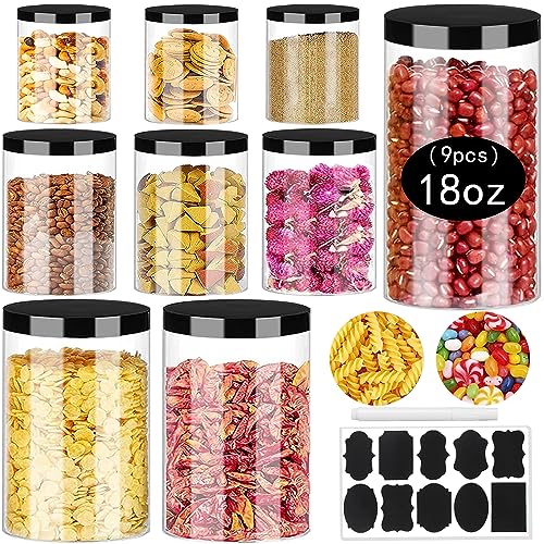 Huiyoulan Vorratsdosen mit Deckel, 9Pcs Vorratsdosen Set mit Deckel Küche (0.45L+0.75L+1.25L) Mottensichere Küchen Organizer Cornflakes Müsli Mehl Aufbewahrung, Vorratsbehälter mit Etiketten von Huiyoulan