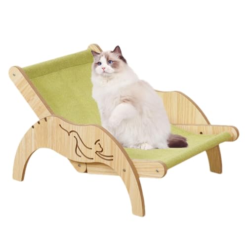 Hujinkan Katzen-Sisal-Stuhl, Strandstuhl, Katzen-Hängematte | Gemütliche Katzenliege mit Sisalmatte - Katzen-Hochbeet-Kratzer, gemütliche Liege-Sisalmatte, 3 Höhen verstellbare Katzenliege für kleine von Hujinkan