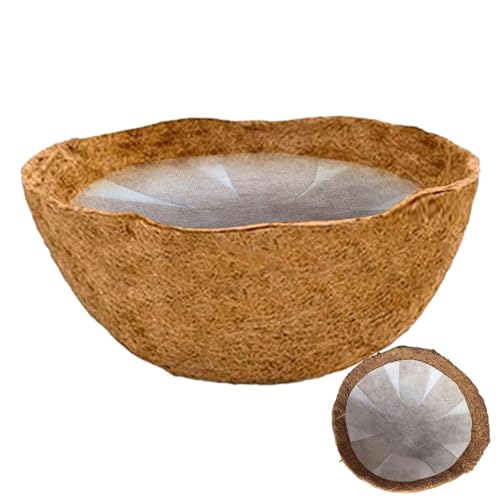Kokos-Blumentopf-Einsatz,Kokos-Kokos-Einsatz | Strapazierfähige natürliche Kokoseinlage für Blumenkörbe, Wandpflanzgefäße und Topfmatten,Dicke, natürliche und langlebige Topfmatte aus Kokosfaser für B von Hujinkan