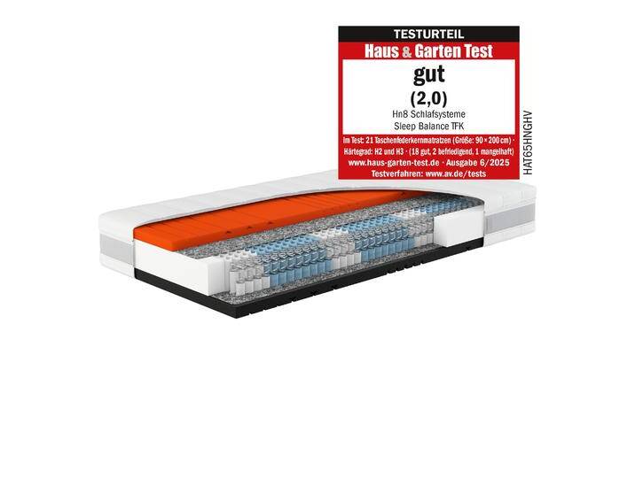 Hn8 Schlafsysteme Taschenfederkern-Matratze Sleep Balance TFK , H3/H4, 90 x 210 cm, Höhe: ca. 24 cm Hn8 Schlafsysteme Taschenfederkern-Matratze Sleep Balance TFK , H3/H4, 90 x 210 cm, Höhe: ca. 24 cm von Hukla-Matratzen