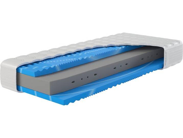 Kaltschaummatratze HN8 SCHLAFSYSTEME XXL Gelstar KS, Waterpur-Kern mit 7 Zonen, Geltouch-Auflage Gr. 3, weiß, B:120cm H:25cm L:200cm, Bezug (oben): 65% Polyester, 34% Viskose, 1% Elasthan. Bezug (unten): 65% Polyester, 34% Viskose, 1% Elasthan. Steppfüllung (oben): 100% Polyester. Steppfüllung (unten): 100% Polyester, Matratzen, 3D-Klimaborder, in 90x200 cm und weiteren Größen erhältlich von Hukla-Matratzen