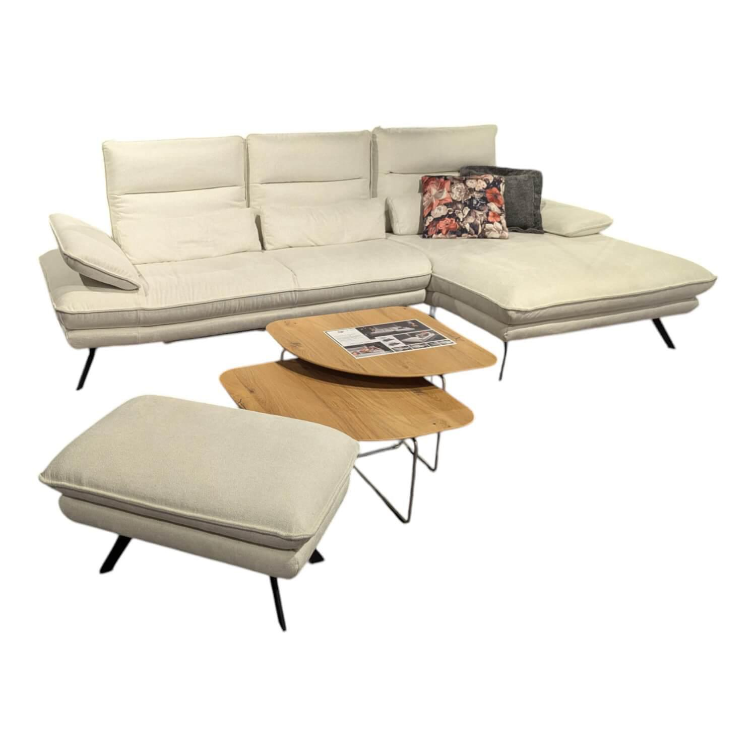Ecksofa Henner Stoff Cyber Natur Creme Weiß Füße Stahl Schwarz Lackiert Mit Moto... Ecksofa Henner Stoff Cyber Natur Creme Weiß Füße Stahl Schwarz Lackiert Mit Moto... von Hukla