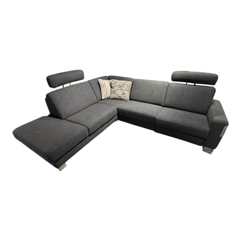 Ecksofa Sofastyle Stoff  Vincent Anthrazit Metallfuß Chrom Inklusive 2 Kopfstütz... von Hukla