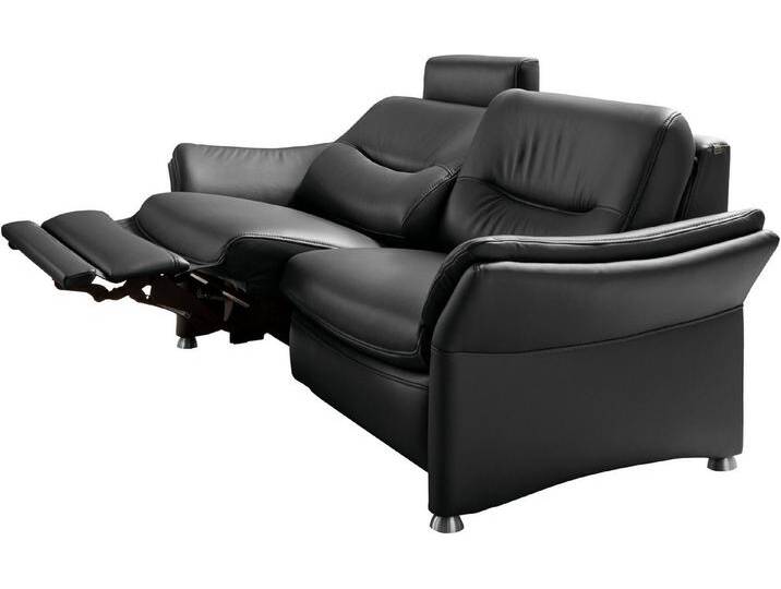 HUKLA 2,5-Sitzer HU-SF15058 Ledersofa, Breite 194 cm, aus Leder, schwarz, Kopfstütze links-WallAway-Funktion links von Hukla