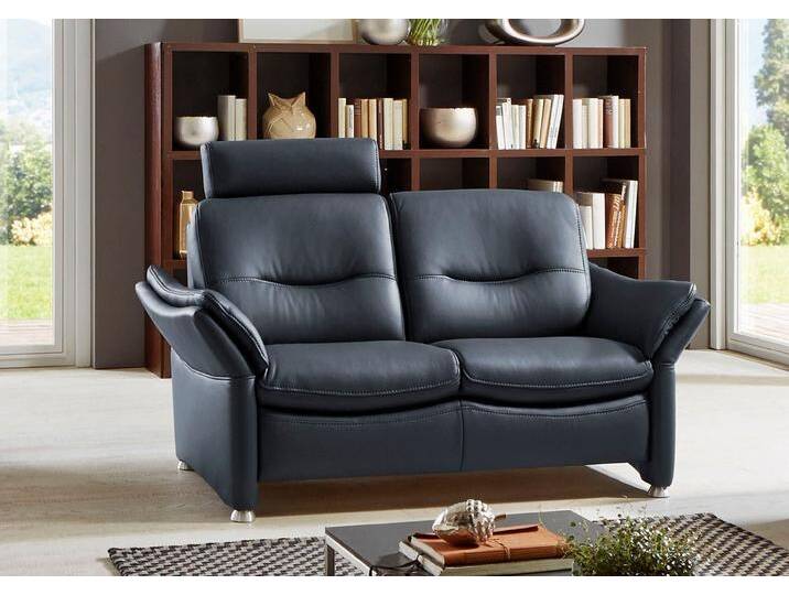 HUKLA 2-Sitzer HU-SF15058 Ledersofa, Breite 164 cm, hochwertiges Glattleder, blau, Kopfstütze links-ohne WallAway-Funktion von Hukla