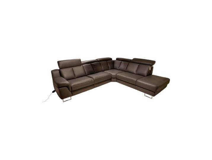HUKLA Ecksofa Ecksofa 4050 Leder Credo 60 Anthrazit Metallfuß Mit WallAway Funktion von Hukla