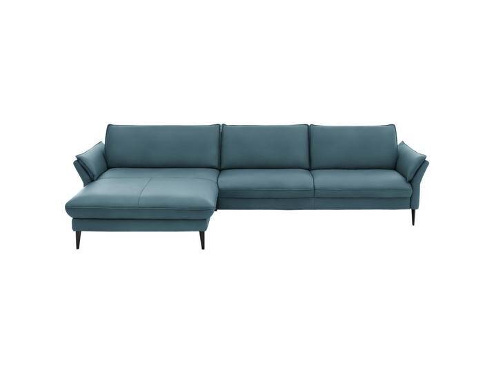 Hukla ECKSOFA, Blau, Echtleder, Longlife-Leder, Semi-Anilinleder, 4-Sitzer, Ottomane links, L-Form, 334x172 cm, Goldenes M, erweiterbar, Fußauswahl, Hukla ECKSOFA, Blau, Echtleder, Longlife-Leder, Semi-Anilinleder, 4-Sitzer, Ottomane links, L-Form, 334x172 cm, Goldenes M, erweiterbar, Fußauswahl, von Hukla