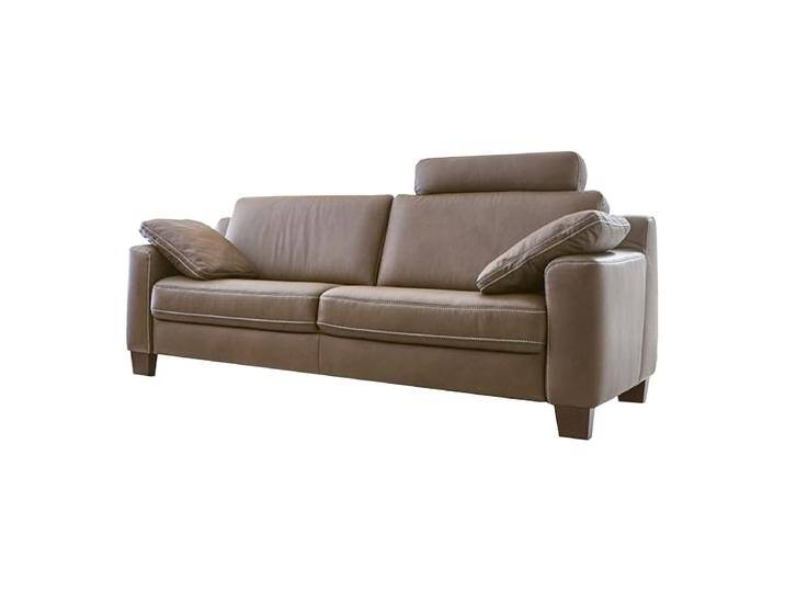 Hukla HU-SC17009 Sofaconcept Einzelsofa 3-sitzig in Stoff und Echtleder grau Sitzqualität sowie Fußvarianten und motorische Relaxfunktion wählbar von Hukla