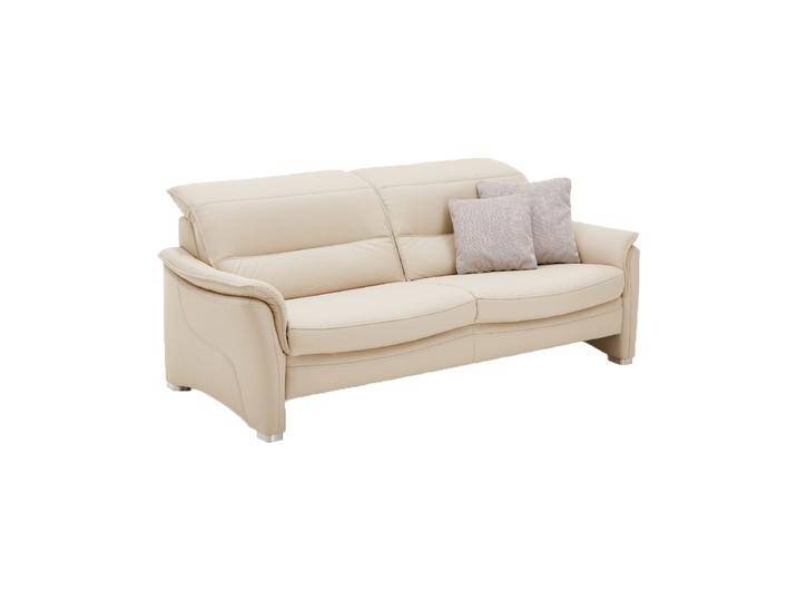 Hukla HU-SF19179 Einzelsofa 3-Sitzer mit Kopfpolsterverstellung in Echtleder beige weitere Farben motorische Relaxfunktion sowie Sitzhärte wählbar von Hukla