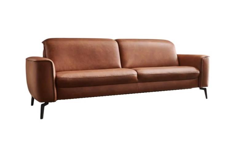 Hukla Sofa 3-sitzig HU-PC23005 ca. B220 T105 cm in Leder Cloudy cognac 60 von Hukla
