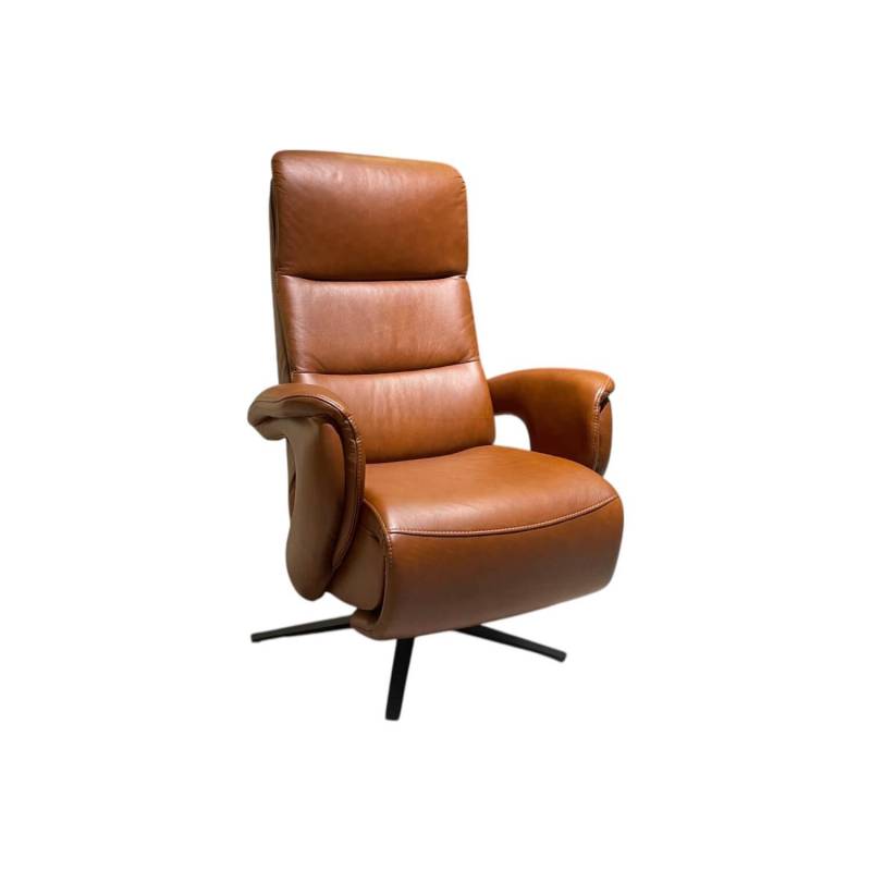Relaxsessel Mondo Casio R Leder Texas Cognac Braun Sternfuß Pulverbeschichtet Sc... von Hukla