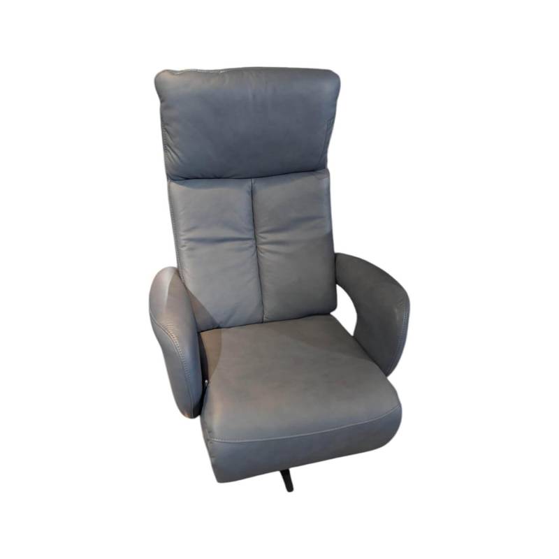 Sessel Dreamline 02 Leder Vivre Steel Grau Sternfuß Edelstahl Mit Kopfteilverste... von Hukla