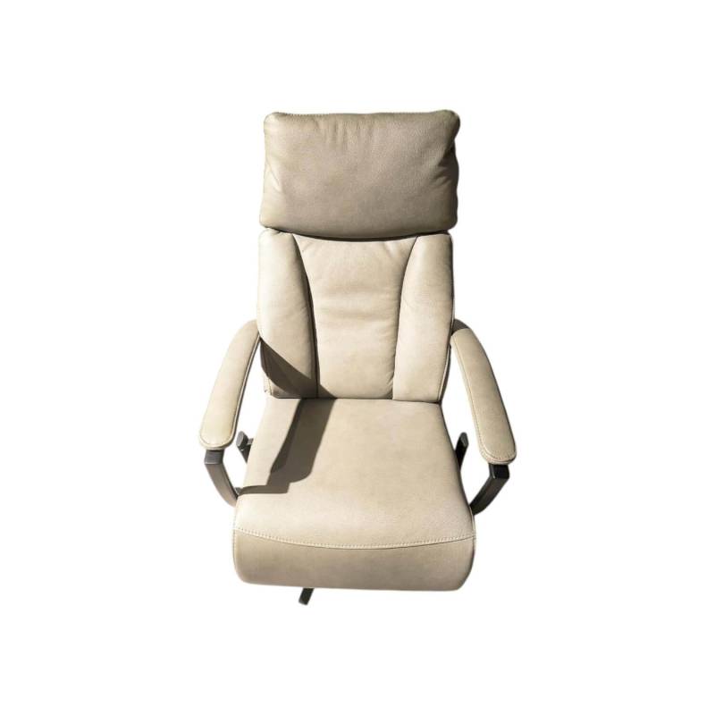 Sessel Henning Leder BelVita Olive 59 Beige Sternfuß Schwarz Inklusive Motorisch... von Hukla