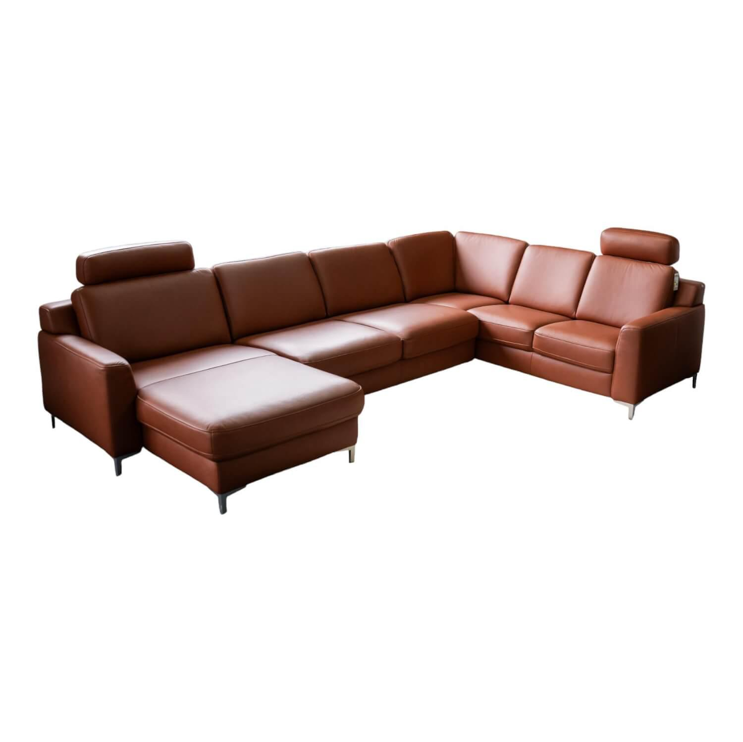 Wohnlandschaft Sofastyle Leder Credo Tabac 60 Braun Proilfuß Metall Inklusive Vo... von Hukla