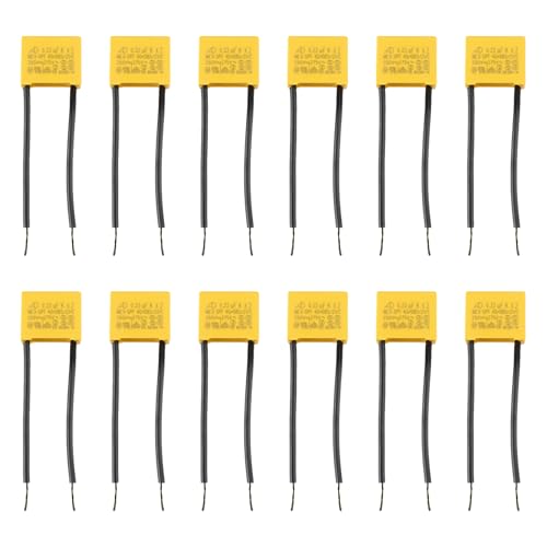 12 Stück Led Entstörer Kondensator, Sicherheits Kondensatoren 0.22uF 275V X2, Entstörkondensator, Interferenz, Unterdrückungskondensatoren, geeignet für hohe Dichte PCB, LED-Lampen Blink Signallichter von Hukneqn