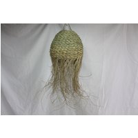 Lampshade Geflochtener Strohhalm - Kronleuchter Pendelleuchte Runde Kugel Dekoration Boho Chic von Huleti