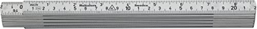 Zollstock 2m aus Aluminium mit Zoll- und CM-Einteilung I Hultafors I Metall Gliedermassstab mit Zentimeter- und Inchskala I 2m Aluminium I 150203 von Hultafors