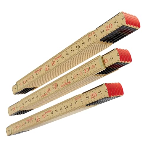 Original Schwedenmeter® Multipack 3 Stück I Zollstock 2m aus Glasbirke I Made in Sweden I Gliedermaßstab mit Gelenken aus Schwedenstahl I Hochwertiger Meterstab der EU-Klasse III I Hultafors I 100004 von Hultafors