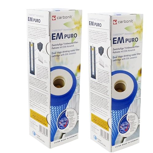 2 x Prime Inventions Wasserfilter EM Puro mit EM-Keramik und Mikrofiltration | hoher Durchfluss geeignet für Wasserwirbler von Human-Wellness