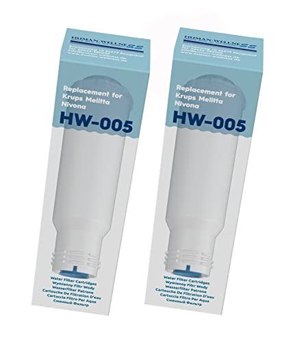2 x Wasserfilter HW-005 ersetzt Filterpatrone Krups F088 Kaffeevollautomaten, Coffee Maker und Espresso-Systeme; Melitta Pro Aqua; Nivona NIRF700; AQK-05 von Human-Wellness