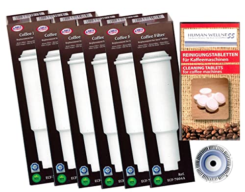6 x Filterpatrone AquaCrest ECF-7004A - AQK-04 - kompatibel mit Jura Impressa white + 10 Reinigungstabs 6 x Filterpatrone AquaCrest ECF-7004A - AQK-04 - kompatibel mit Jura Impressa white + 10 Reinigungstabs von Human-Wellness