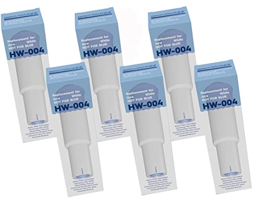 6 x Wasserfilter HW-004 kompatibel mit Kaffeevollautomat Jura white Impressa Avantgarde 68739 60209 62911 AQK-04 CLF-04 von Human-Wellness