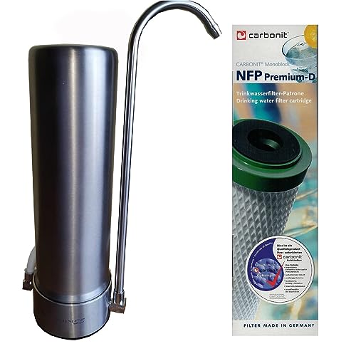 Edelstahlfilter mit Carbonit NFP Premium D Wasserfilter besserer Durchfluss von Human-Wellness