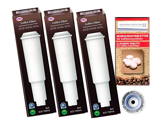 Human-Wellness 3 x Filterpatronen für Jura Impressa White steckbar + 10 Reinigungstabs von Human-Wellness