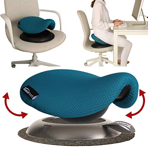 Humantool Tragbarer Sattelhocker – macht jeden Stuhl zu einem Schaukelsattelstuhl – perfekt für ergonomische Bürostuh – komfortabler ergonomischer Hocker (Türkis) von Humantool