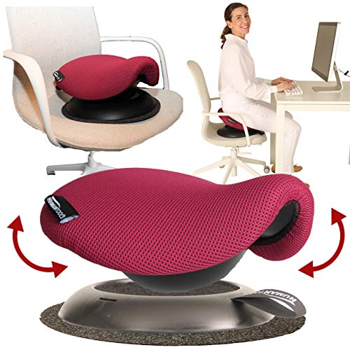 Humantool Tragbarer Sattelhocker – macht jeden Stuhl zu einem Schaukelsattelstuhl – perfekt für ergonomische Bürostuhl – komfortabler ergonomischer Hocker (Rosen) von Humantool