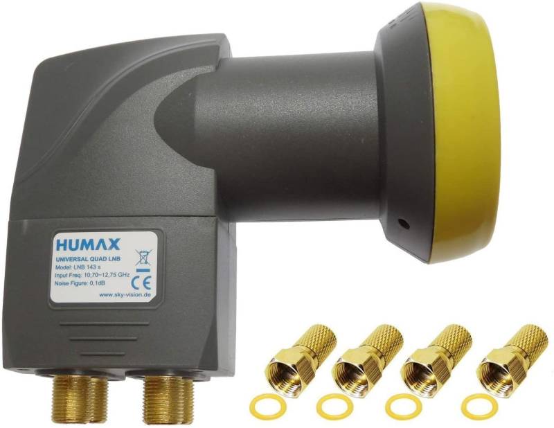 Humax Humax Gold Quad LNB, digitales Satelliten universal LNB mit LTE-Filter Universal-Quad-LNB Humax Humax Gold Quad LNB, digitales Satelliten universal LNB mit LTE-Filter Universal-Quad-LNB von Humax