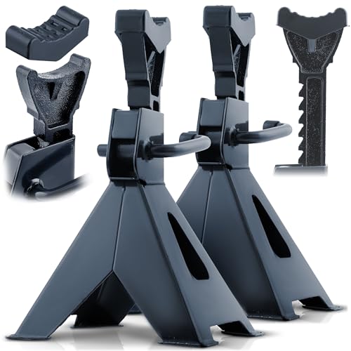 Humberg Unterstellböcke - 2 Stück - Arbeitsbock Auto - Tragkraft bis 3 Tonnen - Verstellbare Höhe 260-400 mm - Edelstahl Schwarz von Humberg