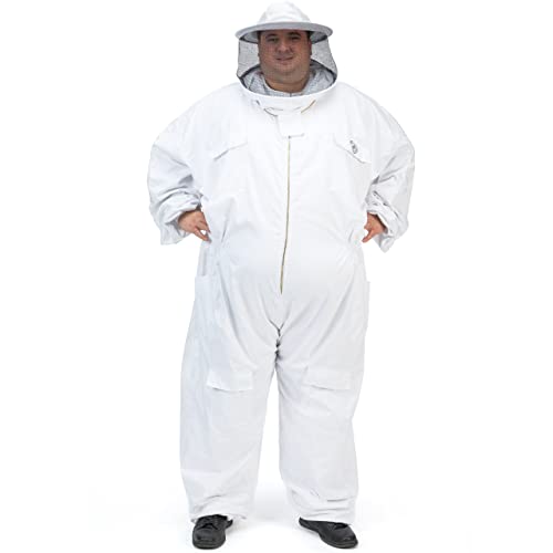 Humble Bee Übergröße 410 Polycotton-Imkeranzug mit Rundschleier, Anti-Blitz weiß von Humble Bee