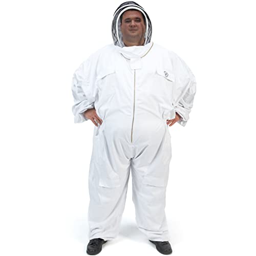 Humble Bee Übergröße 411 Polycotton-Imkeranzug mit Fechtschleier, Anti-Blitz weiß, XXXL von Humble Bee