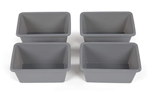 Humble Crew Grey, Multi-Purpose Plastic Open Bin Storage, Small, Set of 4 von Humble Crew