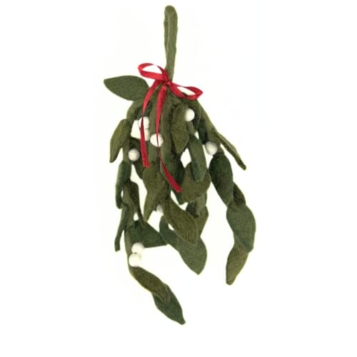 Humble Hilo Handgefertigte Filz-Blumenkränze Weihnachtskranz Dekor Herbsttürkranz (Mistelzweig) von Humble Hilo