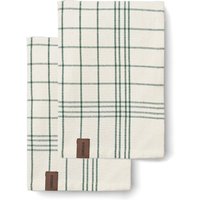 Humdakin - Geschirrtuch aus Biobaumwolle, 45 x 70 cm, kariert / green (2er-Set) von Humdakin